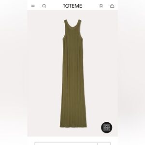 TOTEME seamless rib tank dress olive